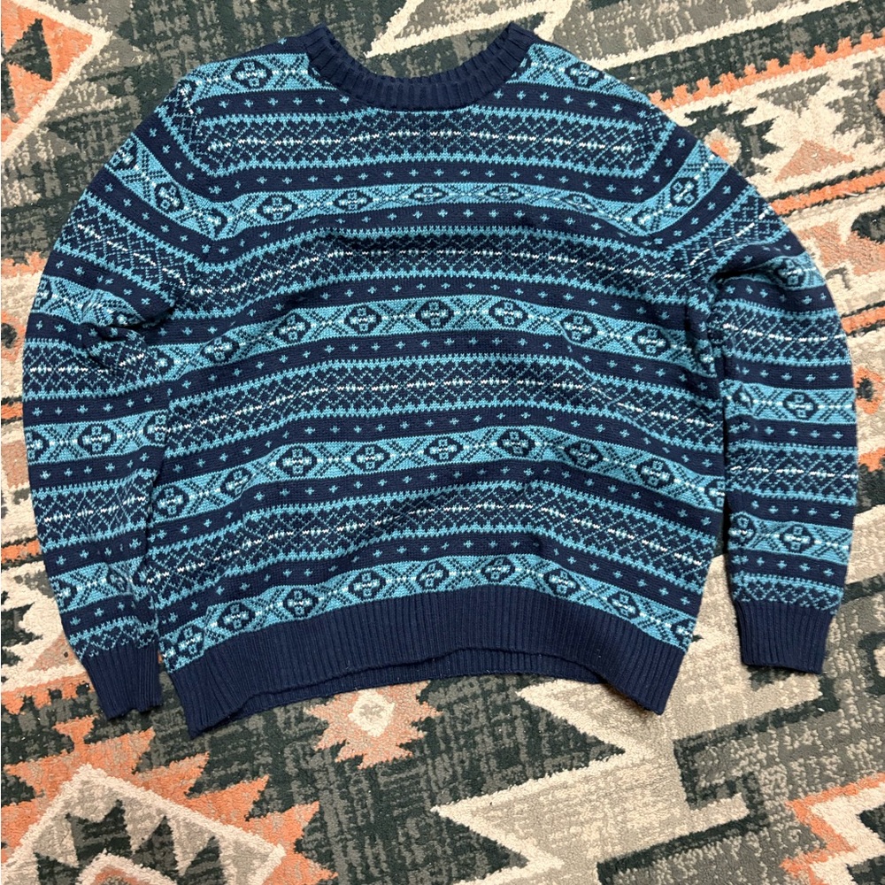 Croft and borrow vintage Men's Blue Patterned Sweater